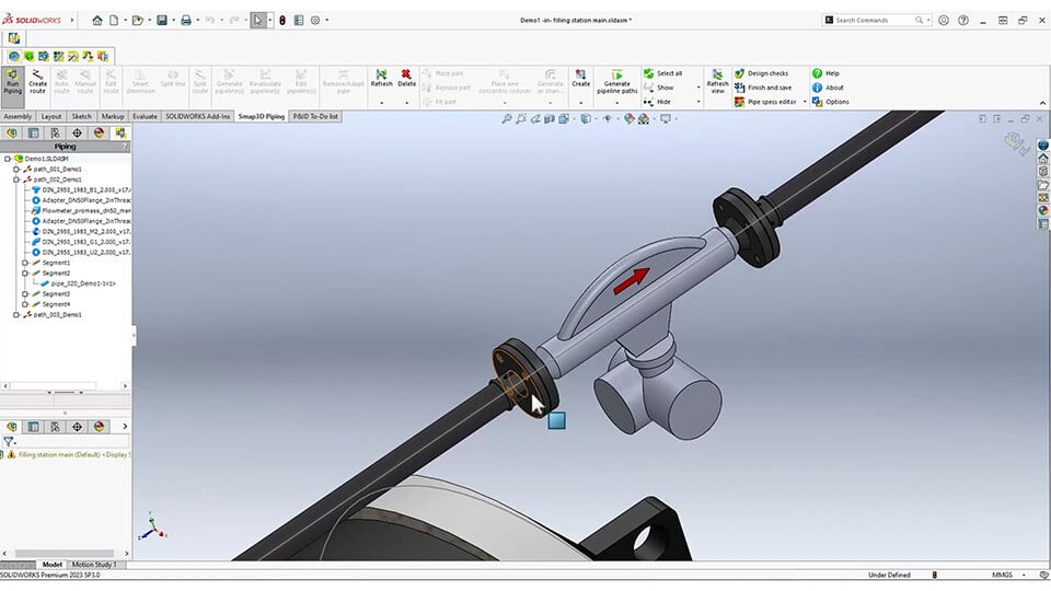 Smap3D Plant Design: Piping Design with SOLIDWORKS