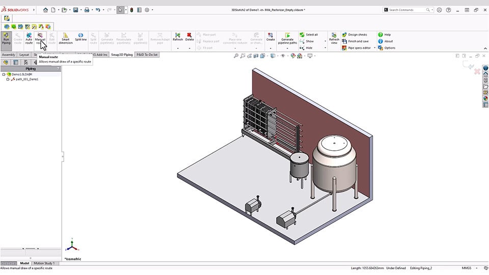 Smap3D Plant Design: Rohrleitungskonstruktion mit SOLIDWORKS